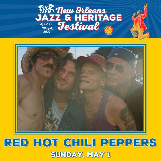 Red Hot Chili Peppers New Orleans Jazz Fest 2022 Announcement